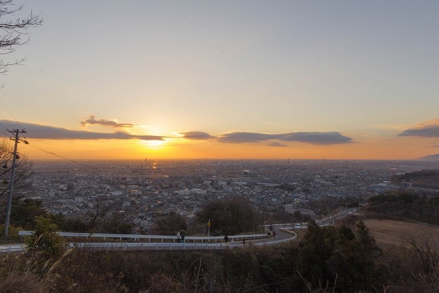 金生山から見る大垣と初日の出